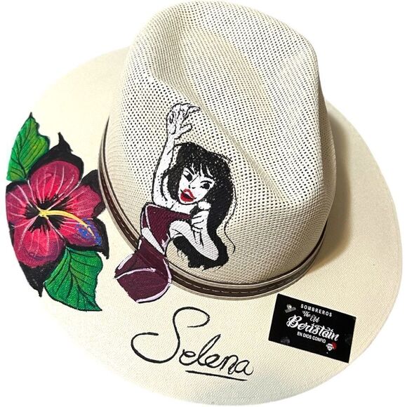 Cowboy Hat Hand painted of SELENA ❣️one size *Unisex* - Picture 5 of 15